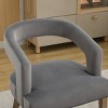 GlasFlength Accent Chairs Modern Barrel Open Back Upholstered Accent Chair with Weathered Solid Wood Legs for Club Living Room, Gray, 28"*26"*21" - 3 of 4