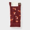 Women's Foxes Scallop Cuff 3pk Crew Socks - A New Day™ Burgundy/Brown Heather/Ivory 4-10 - 2 of 3