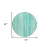 Aqua Teal Blue And Ivory Botanical Leaves Washable Indoor Outdoor Area Rug - 3 of 4