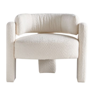 NicBex Boucle Fabric Accent Chair,Upholstered Living Room Chairs with Mid-Height Ring Backrest,Modern Armchair,Accent Chairs for Living Room