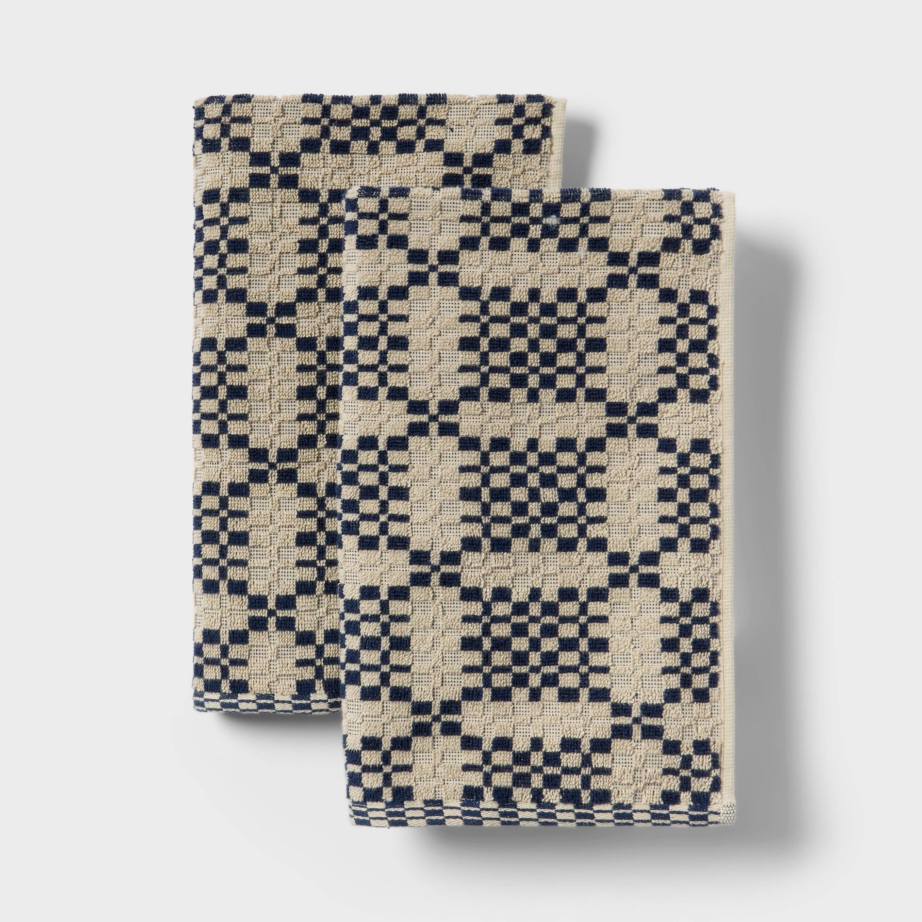 2pk Americana Geo Hand Towels Blue/Tan - Threshold™