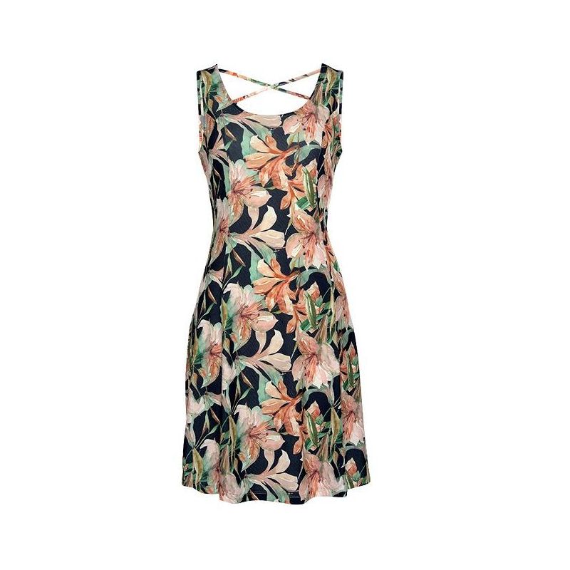 LASCANA Women's Floral Print Strappy Back Dress Sundress Summer, 6 of 11