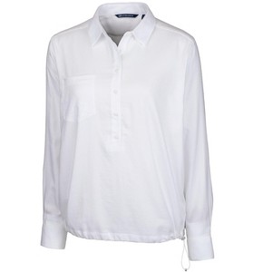 Cutter & Buck Ladies' Windward Twill Long Sleeve Popover Shirt - 1 of 2