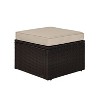 Palm Harbor Outdoor Wicker Ottoman - Sand - Crosley: Steel Frame, UV-Resistant, Removable Cushion - 4 of 4
