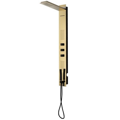 BWE 4-Jet Rainfall Shower Panel System with Rainfall Shower Head and Shower Wand