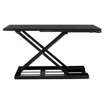 Mount-It! Standing Desk Converter, Height Adjustable Sit Stand Desk, 32x22 Inch Preassembled Stand Up Desk Converter, Ultra Low Profile Design, Black