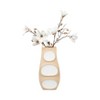 Decorative Vase - Pottery and Wood Sculptural Modern Speckled Vase -  Kitchen, Office, Living Room, or Bedroom Home Decor - 19" Ivory & Tan - 3 of 4