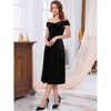 INSPIRE CHIC Women Off Shoulder Velvet High Waist Vintage A-Line Cocktail Evening Dress - 2 of 4