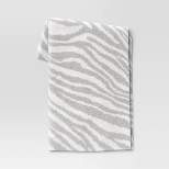 Cozy Feathery Knit Zebra Throw Blanket Gray - Threshold™