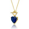 Guili Elegant Women's sterling silver necklace with 14k gold plated heart pendant and colored cubic zirconia - A touch of sophisticated charm - 2 of 4