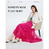 Women's Tiered Tulle Maxi Skirt - Fairy Tutu with High Elastic Waist & A-Line Pleated Design Rose - 3 of 4
