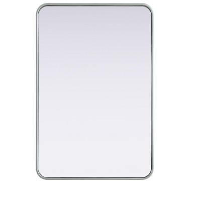 Elegant Lighting Contour Metal Rectangle Mirror 24x36 in Silver