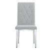 CAVINAS Set of 4 Modern Black PU Dining Chairs with Grid Quilting and Silver Metal Legs, Armless Dining Chairs for Kitchen, Dining Room - 2 of 4