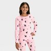 Kids' Long Sleeve Halloween Witch Cats Snuggly Soft Pajama Set - Cat & Jack™ Pink - 3 of 4