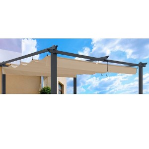 Outdoor Pergola Shade Cover Outdoor Retractable Durable Fabric Canopy Top Replacement for 10' X 13' Deck Porch yellow - 1 of 4