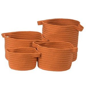 Colonial Mills American Farmhouse 4-Piece Basket Set - Orange 100% Polypropylene Round - 1 of 2