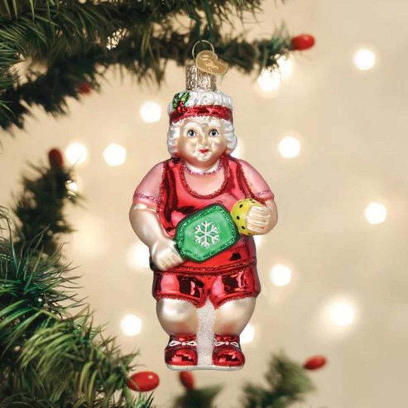 Old World Christmas 5.0 Inch Pickleball Mrs. Claus Ornament Paddle Ball Tree Ornaments, 2 of 4