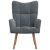 vidaXL Dark Gray Velvet Relaxing Accent Chair - Modern Design with Wood Legs - Gray - 3 of 4