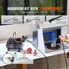 VEVOR Airbrush Kit, Dual Fan Air Compressor Professional Airbrushing System Kit with 3 Airbrushes, Holder, Color Mixing Wheel, Black&Orange - 3 of 4