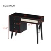 FONTOI 39" Retro Bohemian Style Wooden Makeup Vanity with Stool, Dressing Table with 4 Storage Drawers for Bedroom, Black, 15.6"*29.6"*39" - 3 of 4