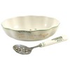 Spode Cranberry Dish & Server (Set of 2) - 8" Ceramic Festive Serving Bowl & 8" Metal Handled Spoon - Dishwasher Safe Christmas Tableware - 2 of 4