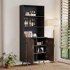 SAINTCY 67" Coffee Bar Cabinet for Home, Dining Room Kitchen Cabinet with Wine Rack, Tall Cabinet, Wood Doors for Living Room, Hallway - 3 of 4
