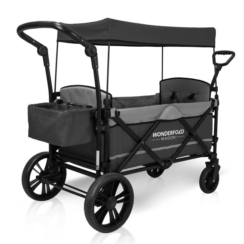 WONDERFOLD X2 Push and Pull Wagon Stroller - Gray, 5 of 11