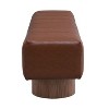 Sapphtopaz Upholstered Ottoman Bench, End of Bed Entryway Bench with Wood Legs Bench for Entryway Bedroom, No-Assembly - 3 of 4