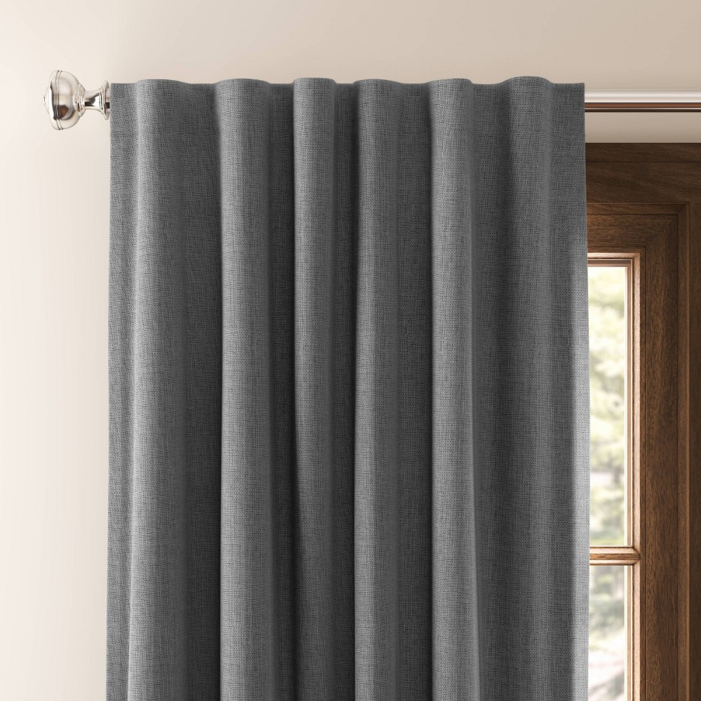 Photos - Curtains & Drapes 2pk 50"x63" Blackout Aruba Curtain Panels Charcoal Gray - Threshold™