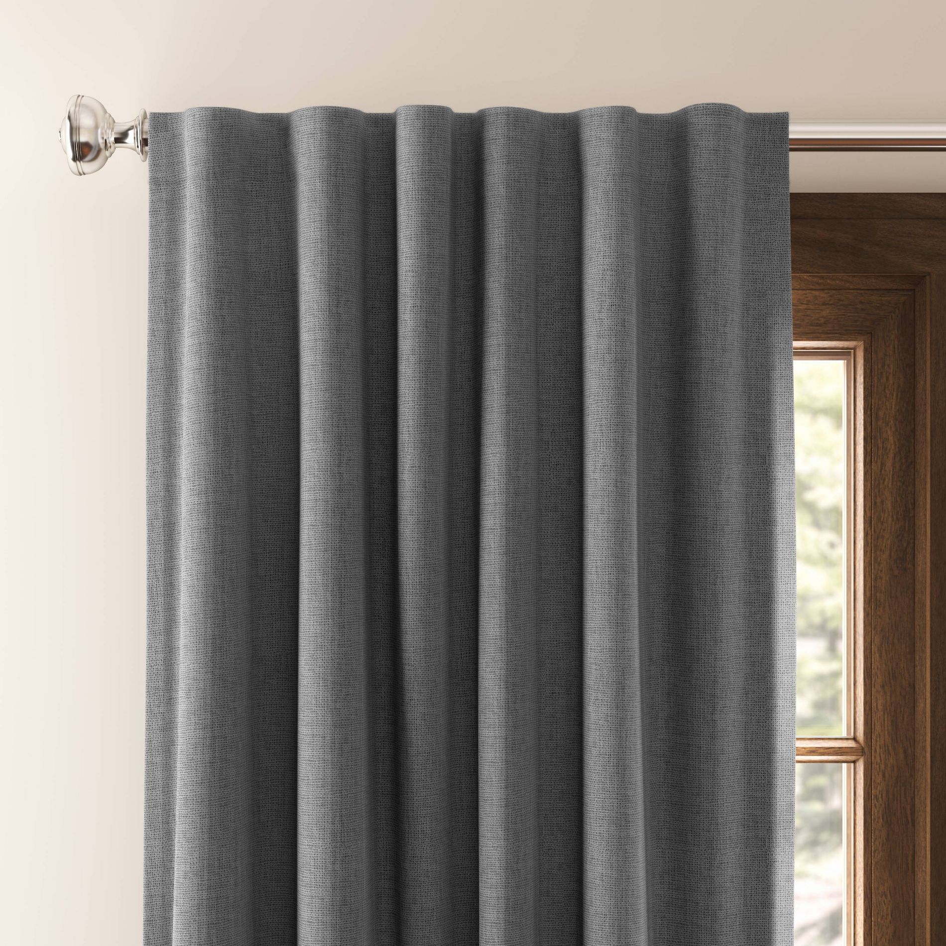2pk 50"x84" Blackout Aruba Curtain Panels Charcoal Gray - Threshold™: Recycled Polyester, OEKO-TEX Certified Drapes