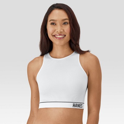 Hanes Originals Women's Ribbed Seamless Bra - White Xl : Target