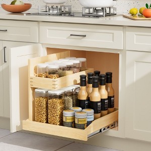 Under Sink Organizers , 2 Tier Pull Out Cabinet Organizer with Soft Close, Adjustable Multi-Purpose Under Sink Organizer - 1 of 4