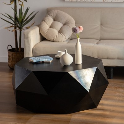 NicBex Vintage Style Bucket Shaped Coffee Table with Storage,Fir Wood Finish End Table,Center Table for Living Room,Office