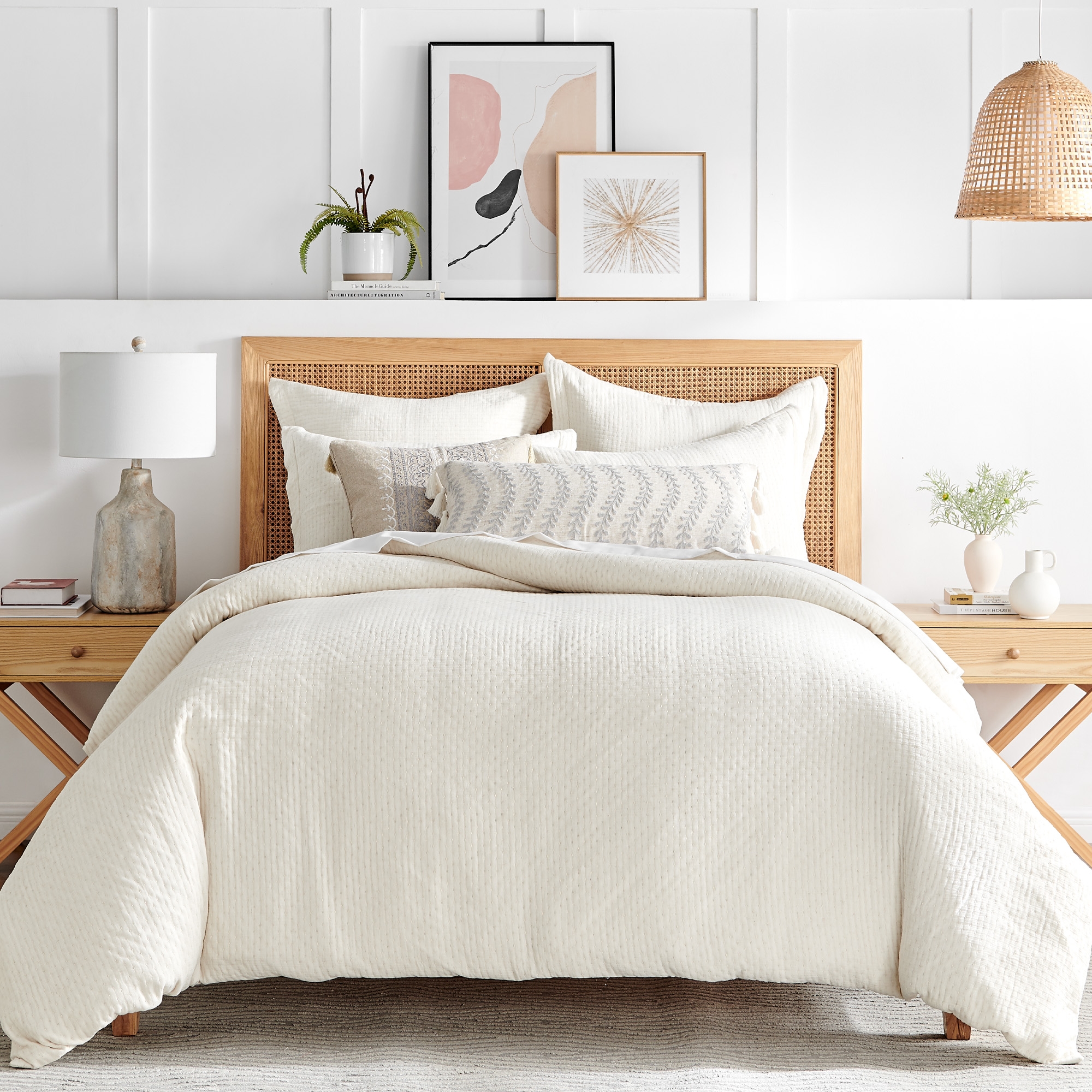 Reede Muslin Cream Full/Queen Duvet Set - Levtex Home