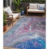 Sky Blue And Purple Abstract Washable Indoor Outdoor Area Rug - 2 of 4