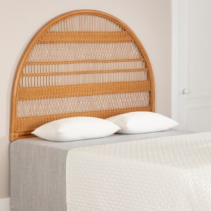 HomeStock Horizontal Lines Wall-Mounted Queen Headboard Rattan - 1 of 4