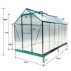 Polycarbonate Greenhouse, Aluminum Walk-in Greenhouses with Raised Base, Plant Greenhouse with Rain Gutter for Outdoor Garden Backyard - 3 of 4