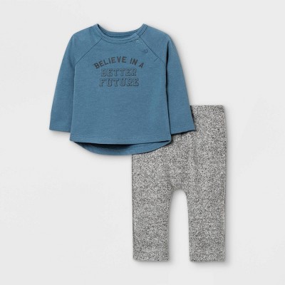 Image of Grayson Mini Baby Boys' 2pc 'Better Future' Hacci Top & Bottom Set
