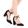 Allegra K Women's Ankle Tie Point Toe High Block Heel Dress Pumps - 2 of 4