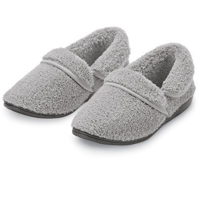 Collections Etc Cozy Fleece Plush Lining Skid-Resistant Slippers
