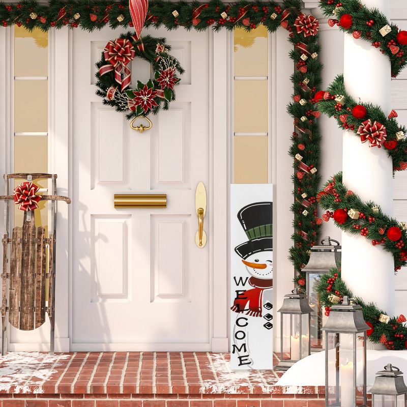 Northlight 35" Snowman "Welcome" Christmas Wooden Porch Board Sign Decoration, 2 of 8