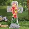 Collections Etc Solar Powered Memorial Cross with Lilies Garden Statue - 2 of 2