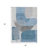 HomeRoots 5' X 8' Denim Blue And Gray Abstract Washable Indoor Outdoor Area Rug - 3 of 4