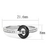 Slickblue High Polished Stainless Steel Ring for Women, Clear Crystal Accent, Novelty Statement, Size 5-10 - 2 of 4