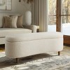 Vynxaria Boucle Flip Top Storage Bench Cream See below - 3 of 4