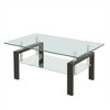 Rectangle Glass Coffee Table, Modern Side Coffee Table For Living Room, 2-Tier Tea Table With Tempered Glass Tabletop, Lower Shelf For Living Room - 4 of 4