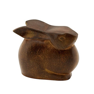 Achla Designs 3.75" Moon Bunny Indoor/Outdoor Statue Antique Bronze: Cast Aluminum Animal Sculpture, No Battery Required