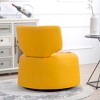 29.13"W PU Fabric Swivel Chair with Spacious Seat, 360° Rotating Base and Sturdy Wood Frame for Living Room - 3 of 4
