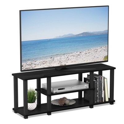 Furinno 3-Tier TV Stand for TVs up to 50" TV Entertainment Media Console Center with Square Tube,Americano/Black