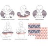 Bacati - 3 pc Emma Aztec Coral/Navy Large Triangles Muslin Hugster Feeding & Infant Support Nursing Pillow with 2 removable zippered covers - 4 of 4